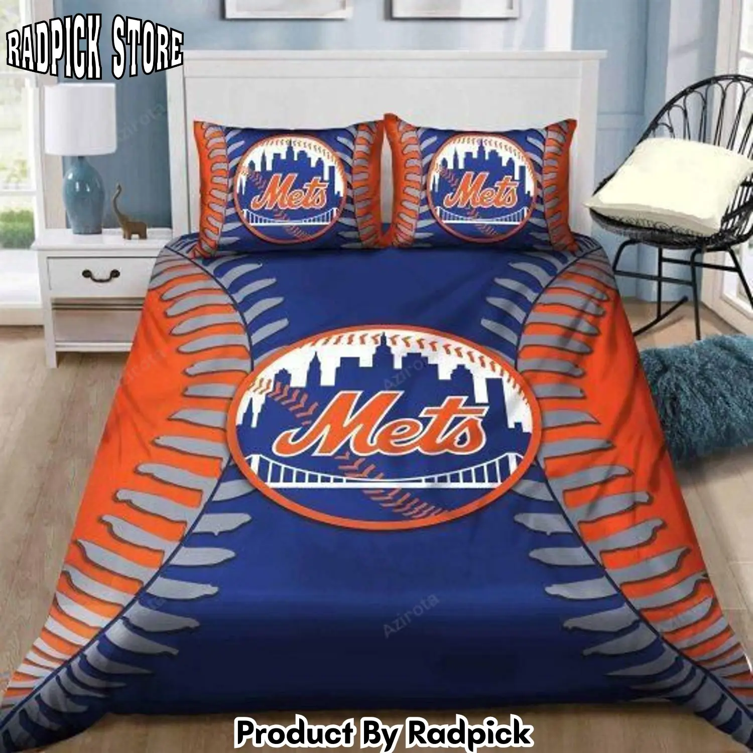 Radpick v6 new york mets b210962 bedding set duvet cover pillow cases decor home rp327507